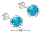 Silver Earrings Sterling Silver Large Round Synthetic Blue Opal Earrings JadeMoghul Inc.