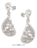 Silver Earrings Sterling Silver Large Teardrop Earrings With Cubic Zirconias JadeMoghul