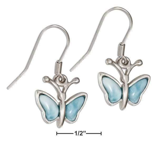 Silver Earrings Sterling Silver Larimar Butterfly Earrings JadeMoghul Inc.