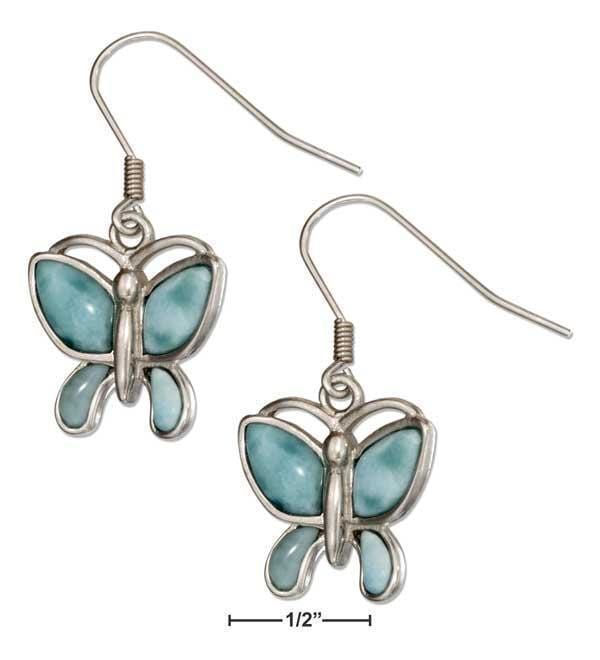 Silver Earrings Sterling Silver Larimar Butterfly Earrings JadeMoghul Inc.