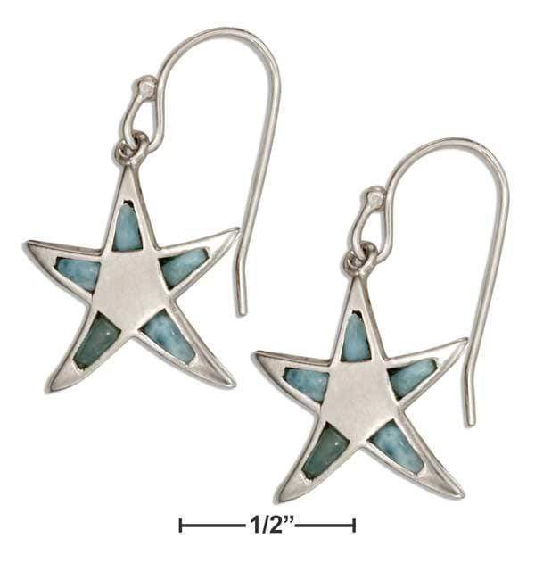 Silver Earrings Sterling Silver Larimar Starfish Earrings JadeMoghul Inc.
