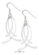 Silver Earrings Sterling Silver Layered Four Drop Spoon Earrings On French Wires JadeMoghul Inc.