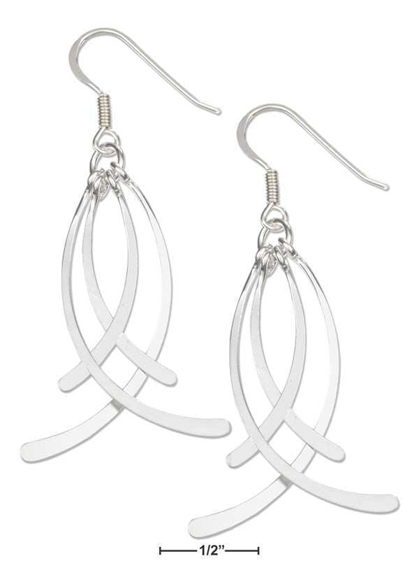 Silver Earrings Sterling Silver Layered Four Drop Spoon Earrings On French Wires JadeMoghul Inc.