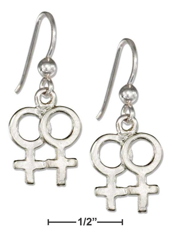 Silver Earrings Sterling Silver Lesbian Symbol Earrings JadeMoghul Inc.