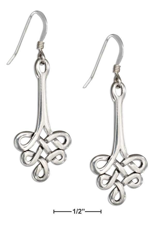 Silver Earrings Sterling Silver Long Celtic Knot Earrings JadeMoghul Inc.