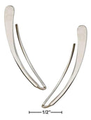 Silver Earrings Sterling Silver Long Curved Teardrop Ear Climber Pin Earrings JadeMoghul Inc.