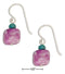 Silver Earrings Sterling Silver Magenta Agate Stone Earrings With Blue Accent Bead JadeMoghul Inc.