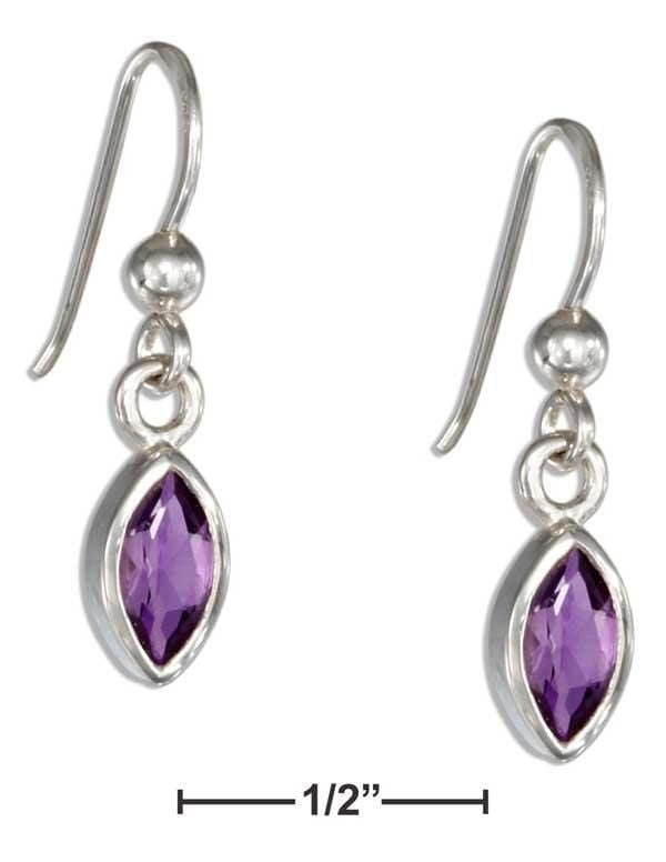 Silver Earrings Sterling Silver Marquise Amethyst Earrings On French Wires JadeMoghul Inc.