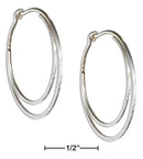 Silver Earrings Sterling Silver Medium Flat Bottom Double Hoop Earrings JadeMoghul Inc.