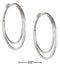 Silver Earrings Sterling Silver Medium Flat Bottom Double Hoop Earrings JadeMoghul Inc.