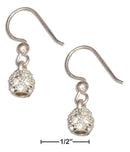 Silver Earrings Sterling Silver Micro Pave Cubic Zirconia Kettle Ball Earrings JadeMoghul Inc.