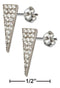 Silver Earrings Sterling Silver Micro Pave Cubic Zirconia Triangle Earrings JadeMoghul