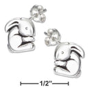 Silver Earrings Sterling Silver Mini Bunny Rabbit Earrings On Stainless Steel Posts And Nuts JadeMoghul Inc.