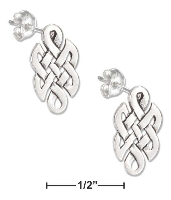 Silver Earrings Sterling Silver Mini Celtic Knot Earrings On Stainless Steel Posts And Nuts JadeMoghul Inc.
