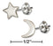 Silver Earrings Sterling Silver Mini Crescent Moon And Star Earrings JadeMoghul Inc.