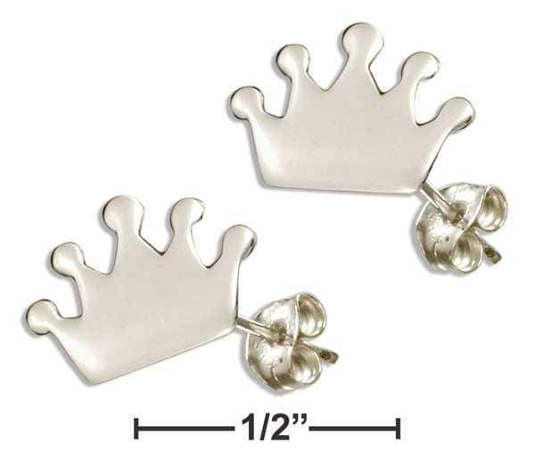 Silver Earrings Sterling Silver Mini Crown Earrings JadeMoghul Inc.