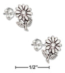 Silver Earrings Sterling Silver Mini Daisy Earrings On Stainless Steel Posts And Nuts JadeMoghul Inc.