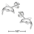 Silver Earrings Sterling Silver Mini Dolphin Earrings On Stainless Steel Posts And Nuts JadeMoghul Inc.