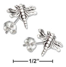 Silver Earrings Sterling Silver Mini Dragonfly Earrings On Stainless Steel Posts And Nuts JadeMoghul Inc.