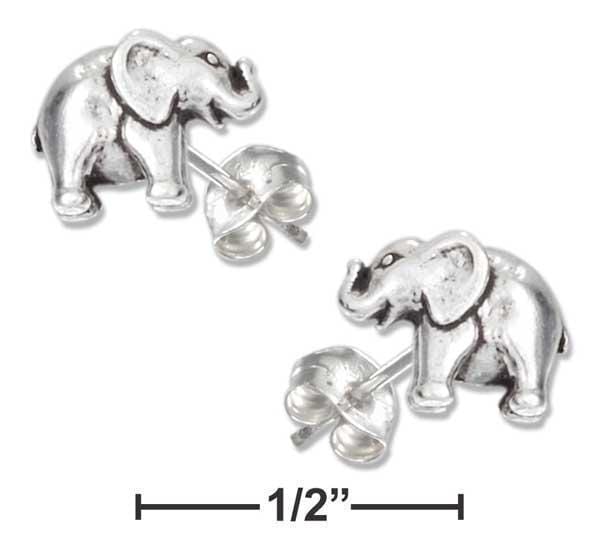 Silver Earrings Sterling Silver Mini Elephant Earrings On Stainless Steel Posts And Nuts JadeMoghul Inc.