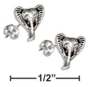 Silver Earrings Sterling Silver Mini Elephant Head Earrings On Posts JadeMoghul Inc.