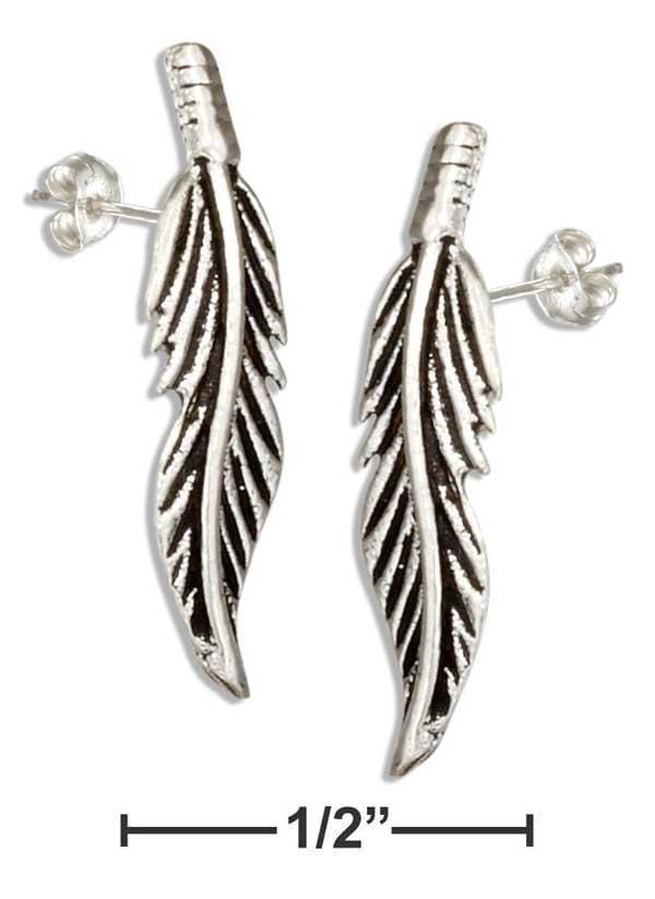 Silver Earrings Sterling Silver Mini Feather Earrings JadeMoghul Inc.