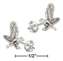 Silver Earrings Sterling Silver Mini Flying Eagle Earrings On Stainless Steel Posts And Nuts JadeMoghul Inc.
