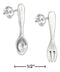 Silver Earrings Sterling Silver Mini Fork And Spoon Earrings On Posts JadeMoghul Inc.