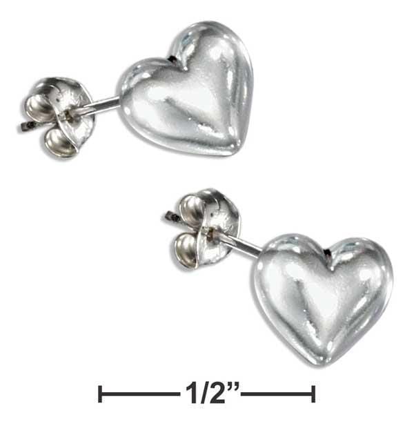 Silver Earrings Sterling Silver Mini Heart Earrings On Stainless Steel Posts And Nuts JadeMoghul Inc.