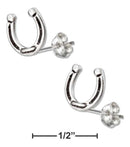 Silver Earrings Sterling Silver Mini Horseshoe Earrings On Stainless Steel Posts And Nuts JadeMoghul Inc.