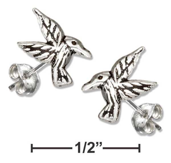 Silver Earrings Sterling Silver Mini Hummingbird Earrings JadeMoghul