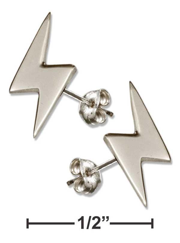Silver Earrings Sterling Silver Mini Lightning Bolt Post Earrings JadeMoghul