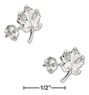 Silver Earrings Sterling Silver Mini Maple Leaf Earrings On Stainless Steel Posts And Nuts JadeMoghul Inc.