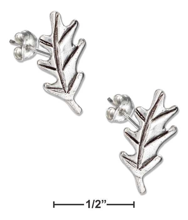 Silver Earrings Sterling Silver Mini Oak Leaf Earrings On Stainless Steel Posts And Nuts JadeMoghul Inc.
