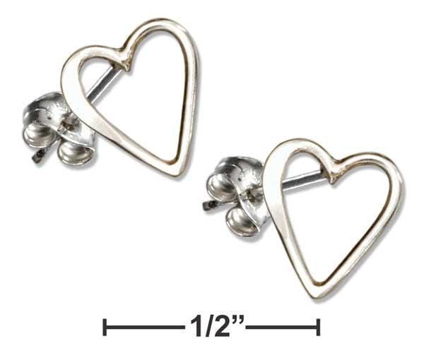 Silver Earrings Sterling Silver Mini Open Heart Earrings JadeMoghul Inc.