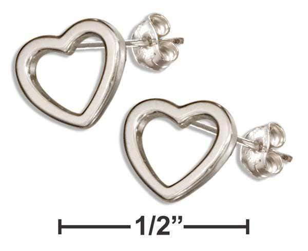 Silver Earrings Sterling Silver Mini Open Heart Earrings JadeMoghul Inc.