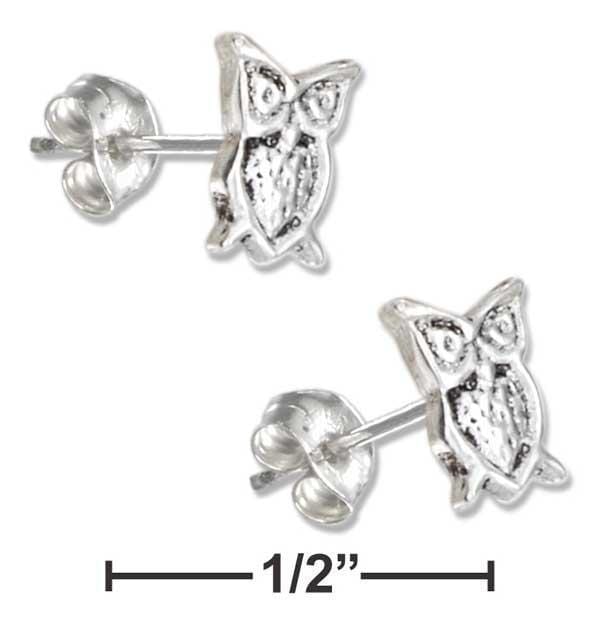 Silver Earrings Sterling Silver Mini Owl Earrings On Posts JadeMoghul Inc.