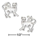 Silver Earrings Sterling Silver Mini Prancing Cat Earrings On Stainless Steel Posts And Nuts JadeMoghul Inc.