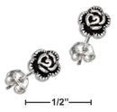 Silver Earrings Sterling Silver Mini Rose Earrings JadeMoghul Inc.