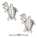 Silver Earrings Sterling Silver Mini Sea Turtle Earrings On Stainless Steel Posts And Nuts JadeMoghul Inc.