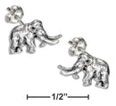 Silver Earrings STERLING SILVER MINI WOOLY MAMMOTH EARRINGS ON STAINLESS STEEL POSTS AND NUTS JadeMoghul