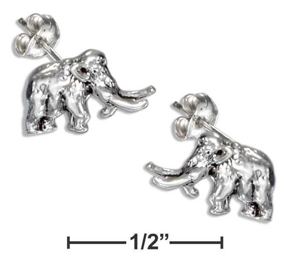 Silver Earrings STERLING SILVER MINI WOOLY MAMMOTH EARRINGS ON STAINLESS STEEL POSTS AND NUTS JadeMoghul