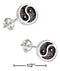 Silver Earrings STERLING SILVER MINI YIN AND YANG EARRINGS ON STAINLESS STEEL POSTS AND NUTS JadeMoghul