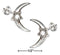 Silver Earrings STERLING SILVER MOON AND STAR EARRINGS WITH CUBIC ZIRCONIA JadeMoghul