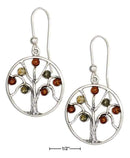 Silver Earrings Sterling Silver Multicolor Baltic Amber Tree Earrings JadeMoghul
