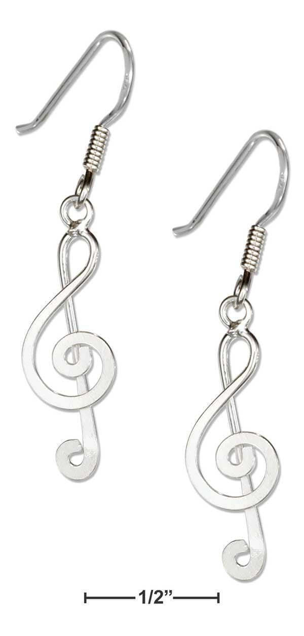 Silver Earrings Sterling Silver Music G-Clef Earrings JadeMoghul Inc.