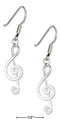 Silver Earrings Sterling Silver Music G-Clef Earrings JadeMoghul Inc.