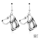 Silver Earrings Sterling Silver Natural Ear Great Dane Earrings On Dangle French Wires JadeMoghul