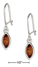 Silver Earrings Sterling Silver Natural Honey Amber Marquise Dangle Earrings JadeMoghul Inc.