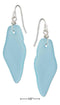 Silver Earrings Sterling Silver Natural Shaped Shard Aqua Ocean Blue Sea Glass Dangle Earrings JadeMoghul